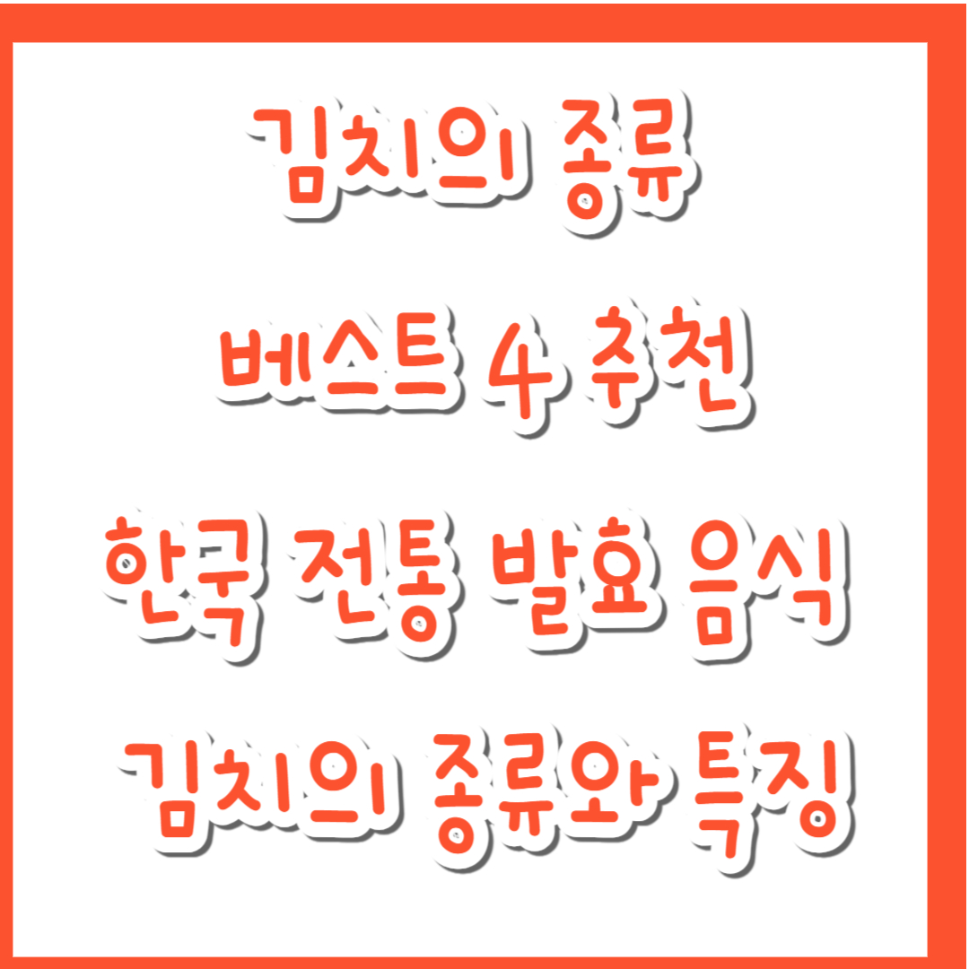 김치의 종류 베스트 4 추천&#44; 한국 전통 발효 음식 김치의 종류와 특징