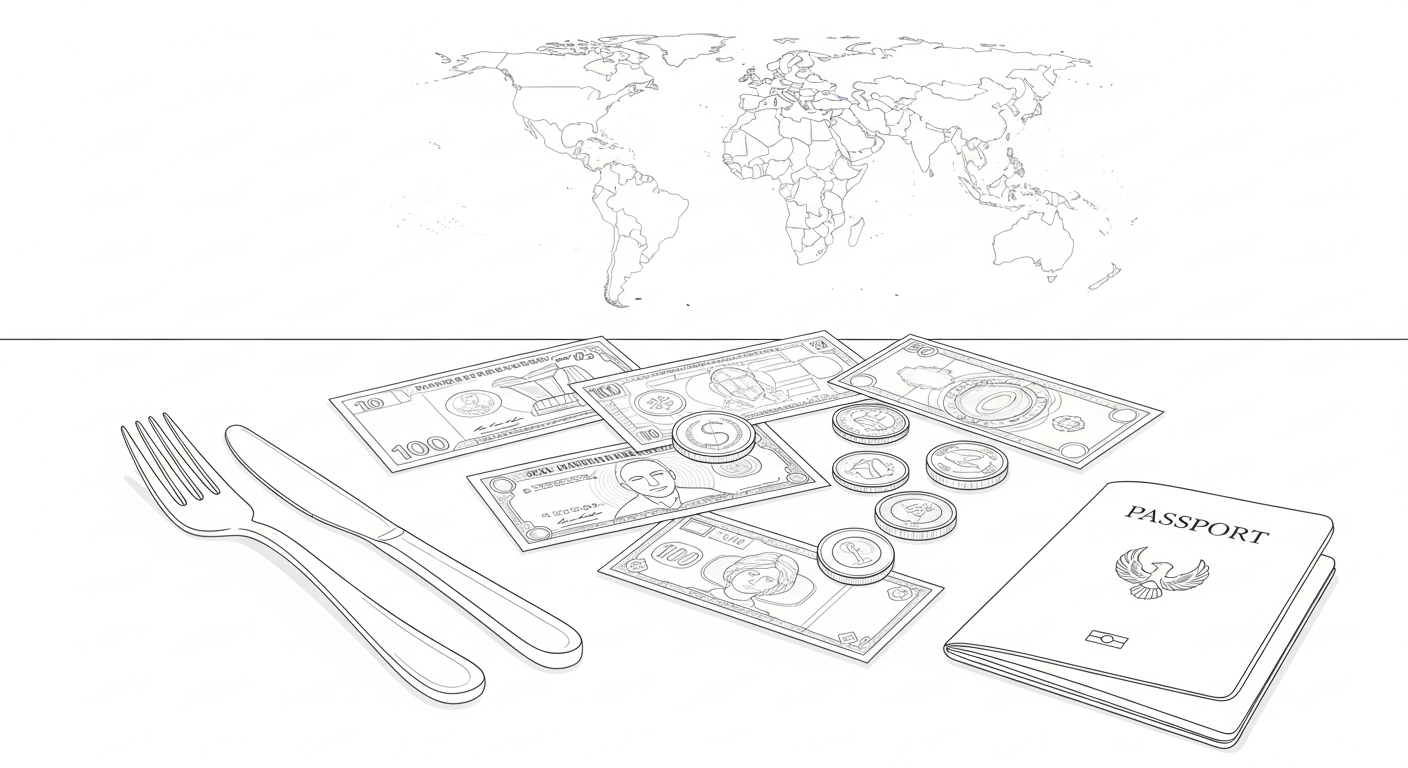 글로벌 여행과 식당 매너, 다양한 문화의 화폐