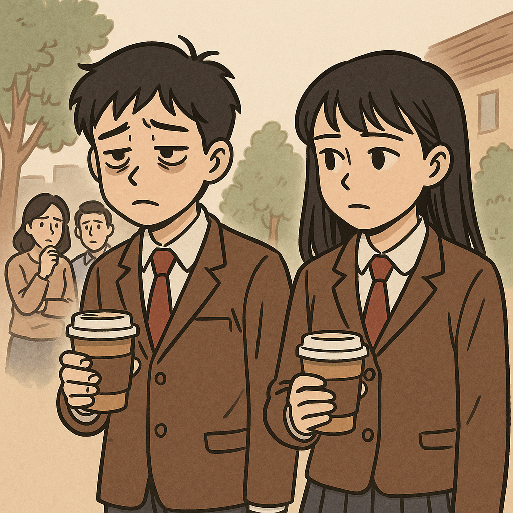 커피에 빠진 청소년-사진