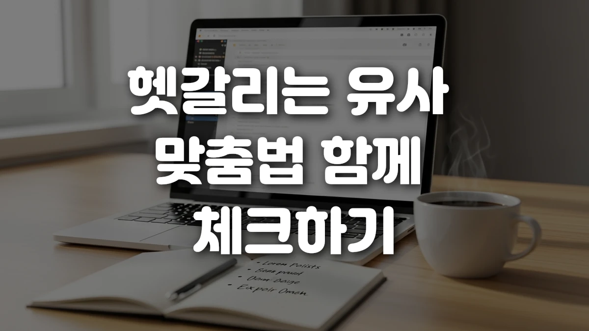 헷갈리는 유사 맞춤법 함께 체크하기