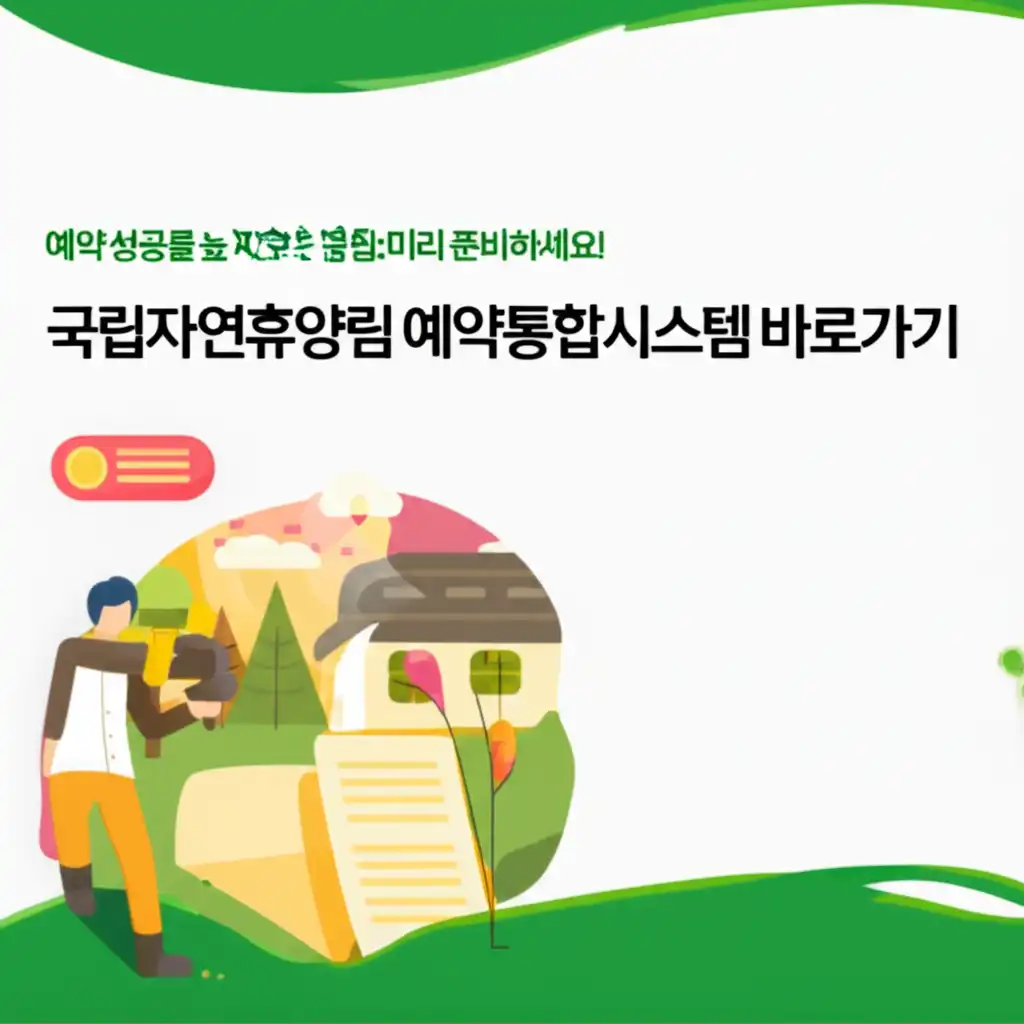 성공적인 국립자연휴양림 예약을 위한 준비 과정과 팁을 보여주는 이미지