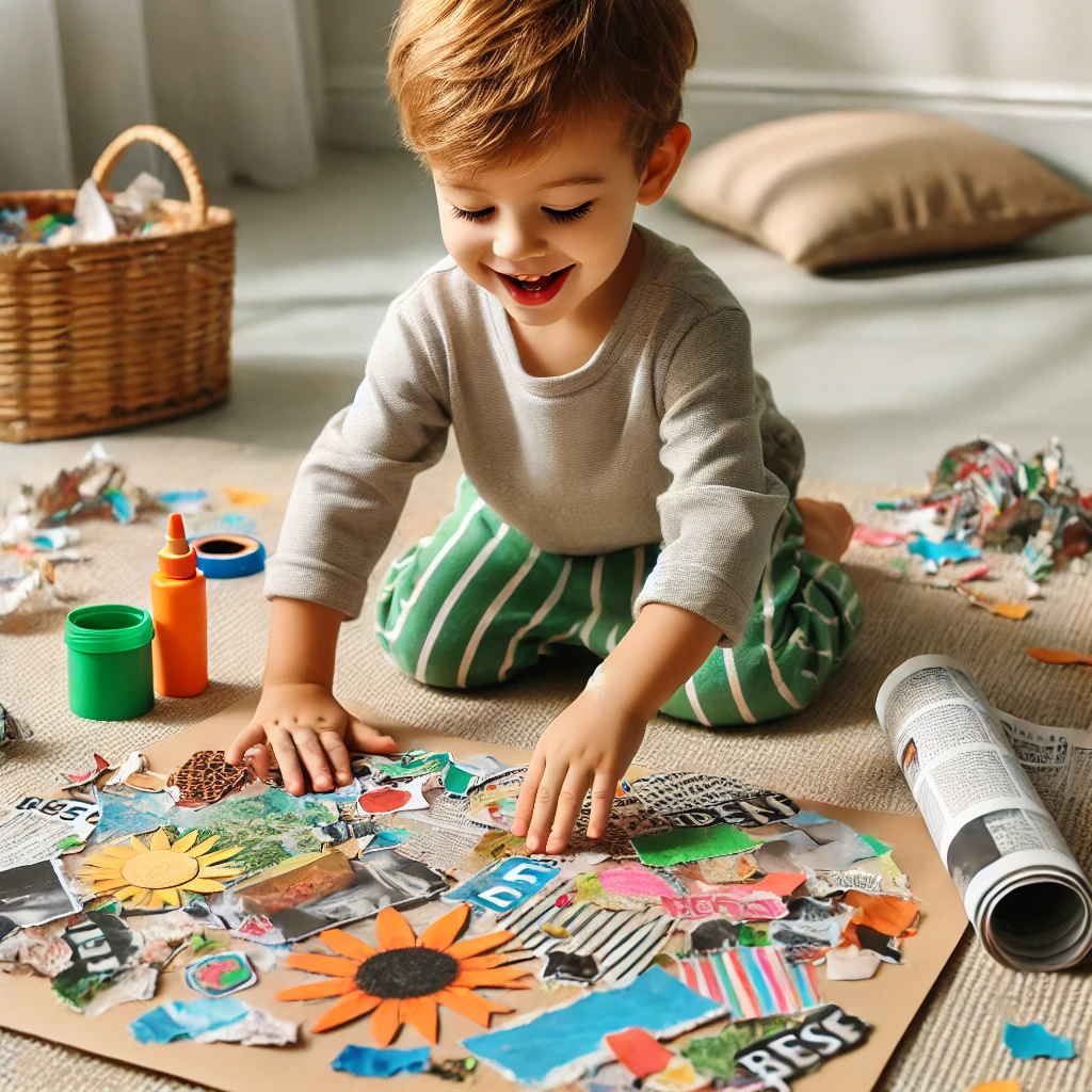 종이 찢어 붙이기 콜라주