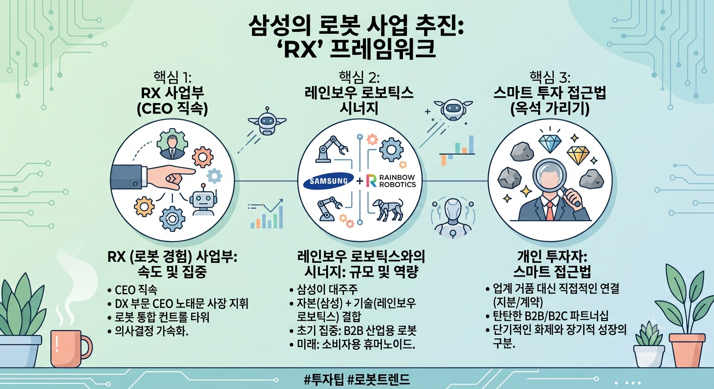 삼성전자 (RX사업추진실, 레인보우로보틱스, 로봇관련주)