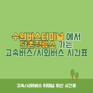 수원버스터미널에서 단촌정류소 가는 시외버스 시간표 최신정보