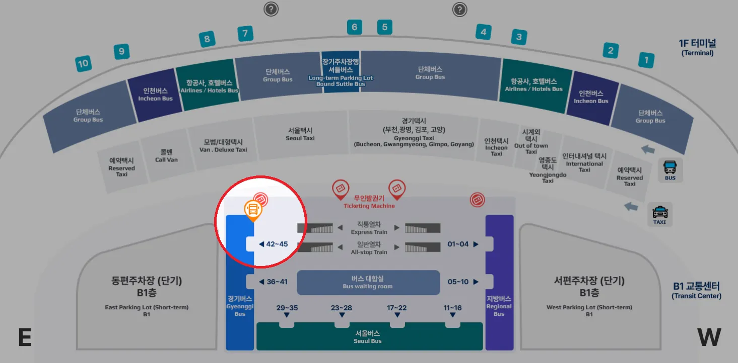 인천공항 2 터미널에서 양주 경찰서 가는 리무진 버스 타는 곳