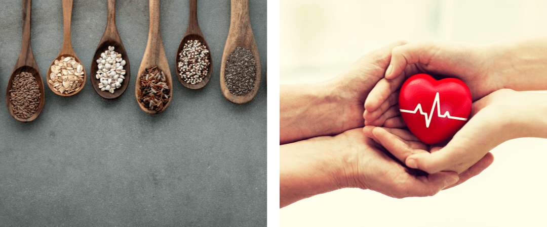 다양한 영양곡물과 심장 사진
