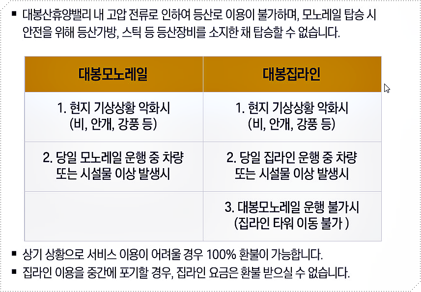 예약 및 이용 유의사항 2
