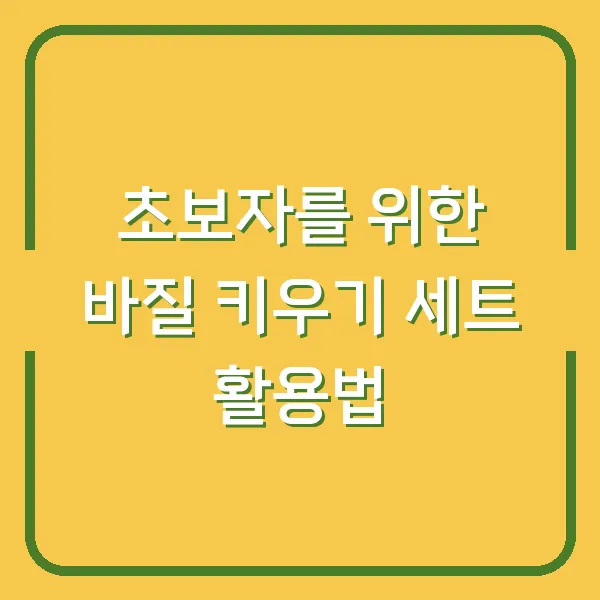 초보자를 위한 바질 키우기 세트 활용법