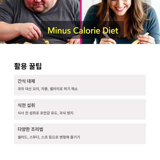 다이어트 전후 비교 이미지 - 마이너스 칼로리 식단 효과