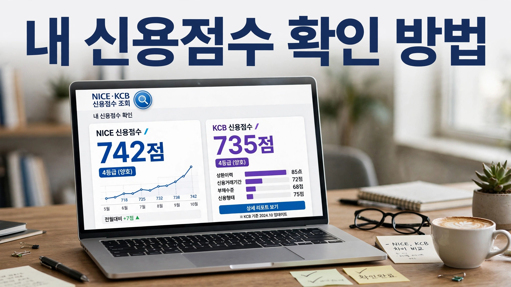 신용점수 모니터링 NICE KCB 점수 확인 방법