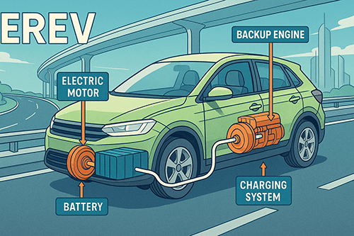 EREV차의 구동원리를 설명하는 웹툰 이미지