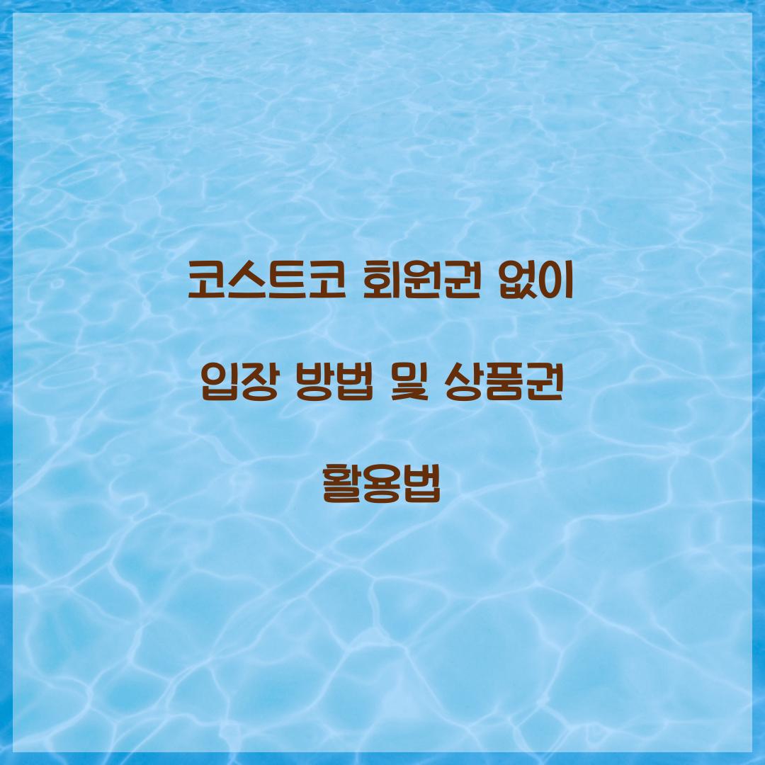 코스트코 회원권 없이 입장