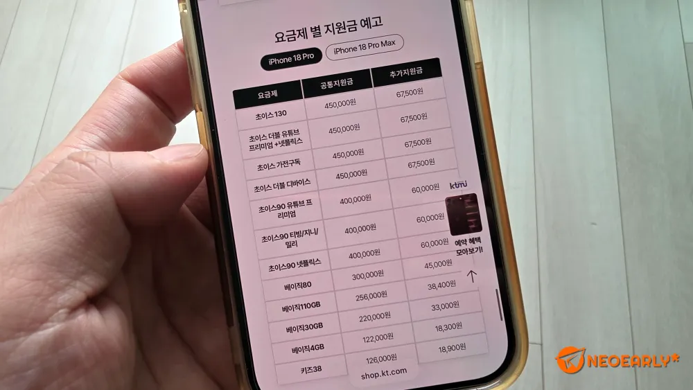 요금제별 지원금도 존재하니 잘 고려해 보세요.