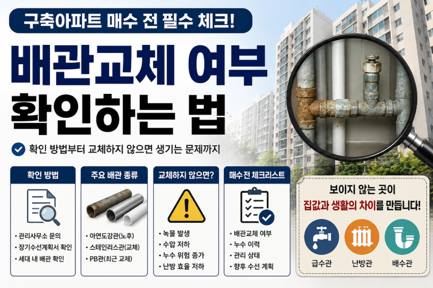 구축아파트 매수 전 꼭 확인! 배관교체 체크포인트
