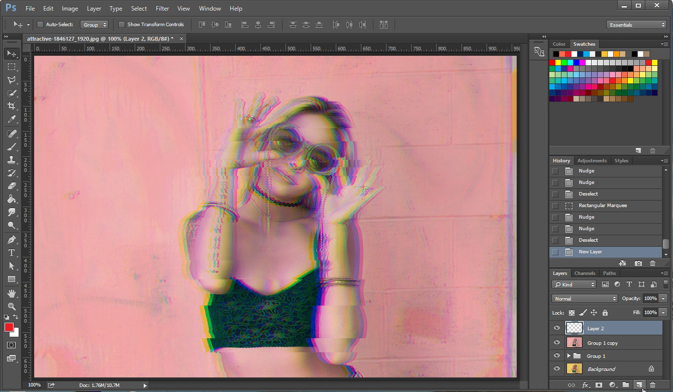 photoshop glitch effect