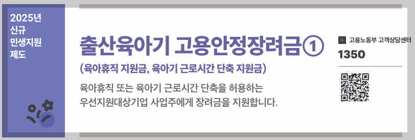 육아휴직 지원금, 육아기 근로시간 단축 지원금 1