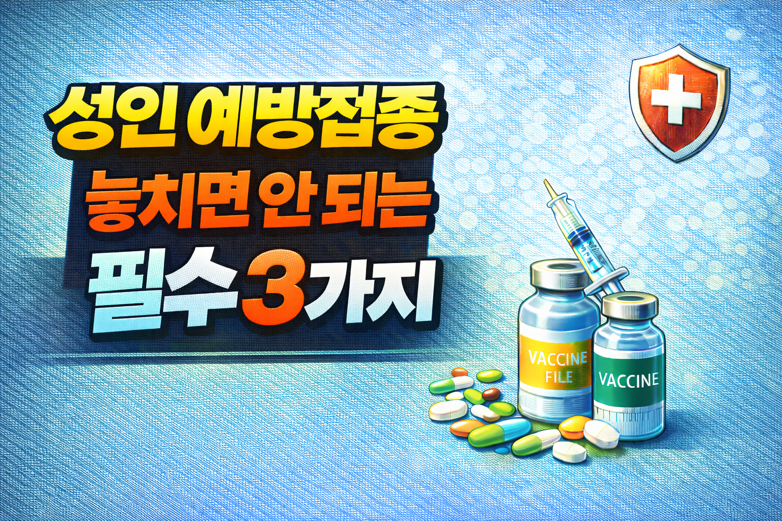 성인 예방접종 놓치면 안 되는 필수 3가지
