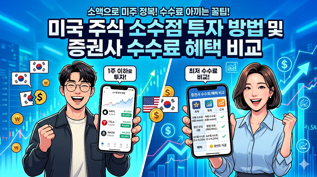 미국 주식 소수점 투자 방법 및 증권사 수수료 혜택 비교