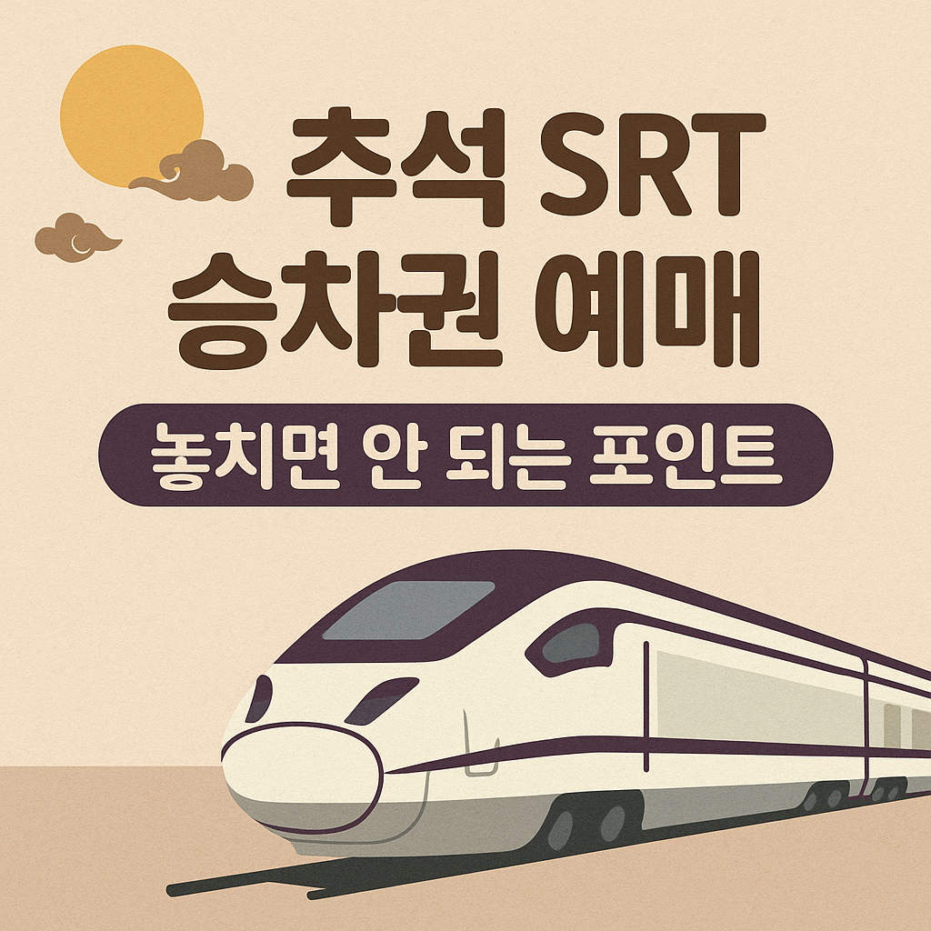 추석 SRT 승차권 예매, 놓치면 안 되는 포인트