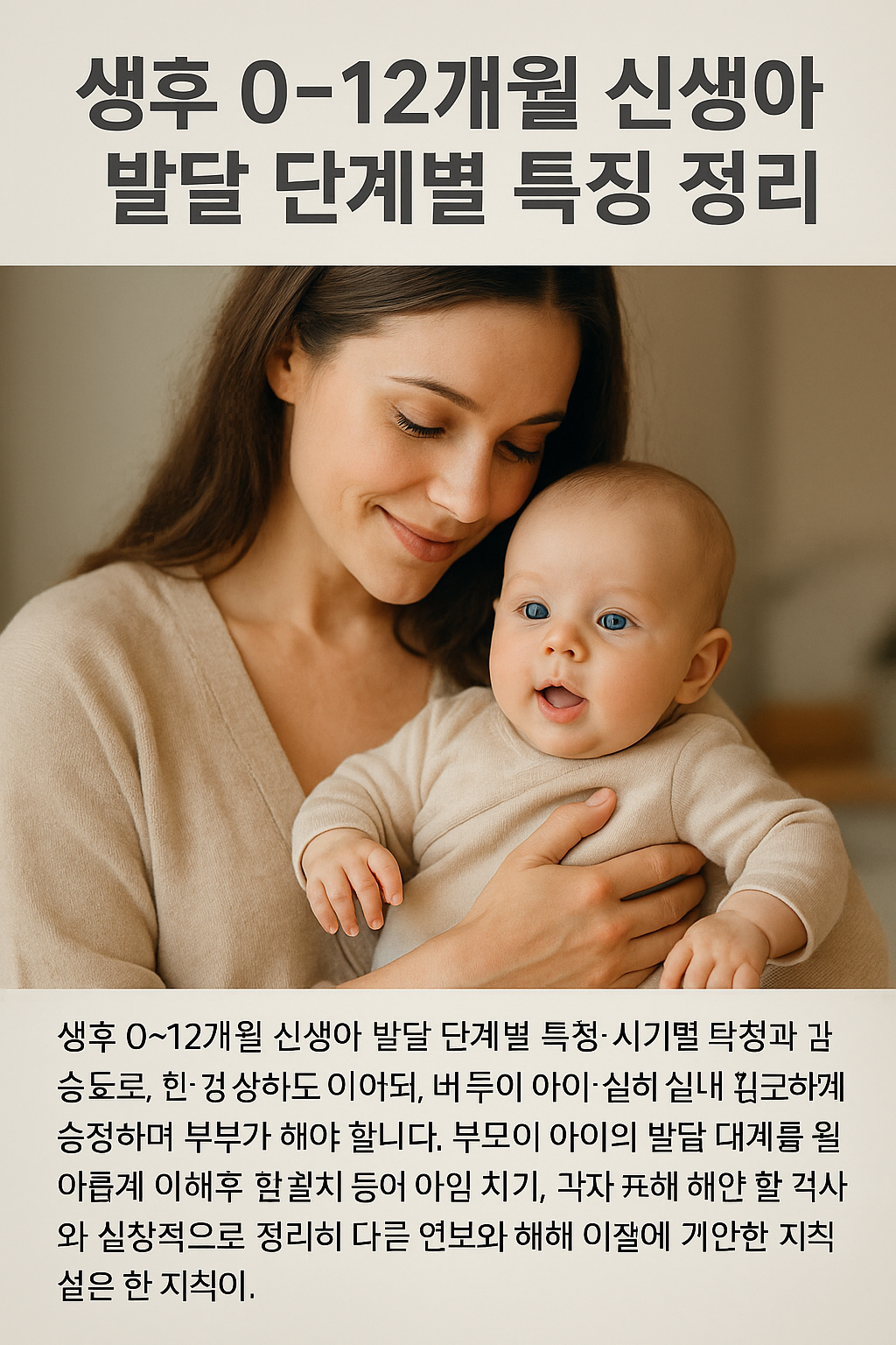 생후 0~12개월 신생아 발달 단계별 특징 정리