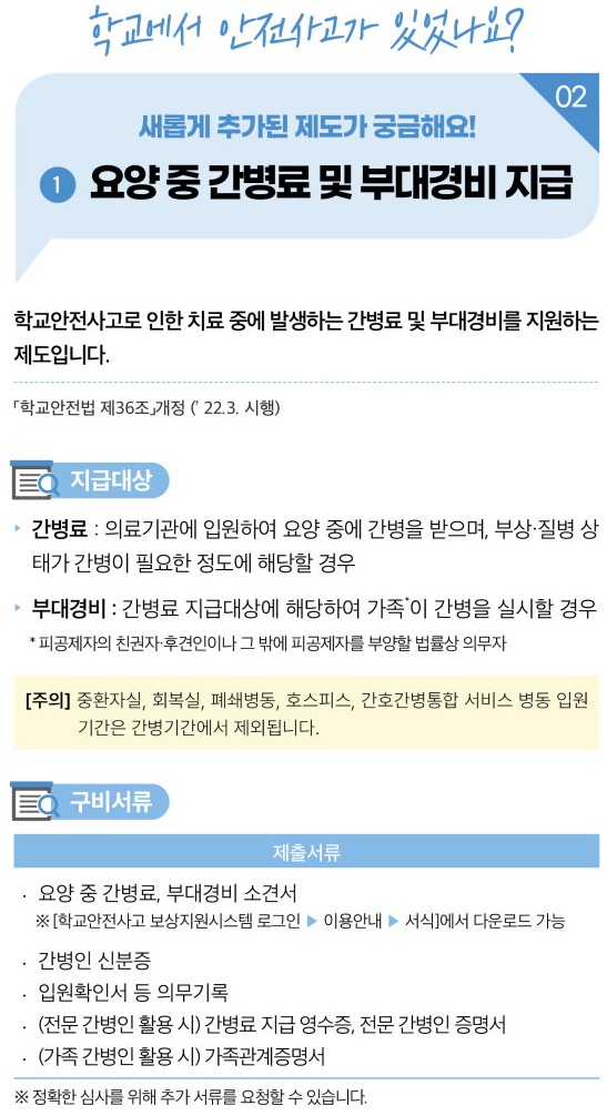 학교에서 다쳤을때 보상금