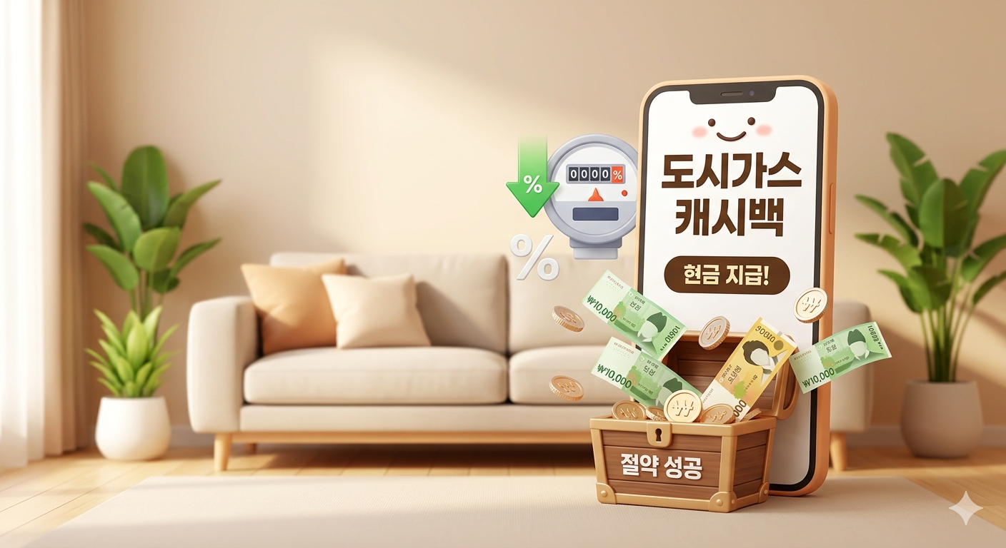 도시가스 절약 캐시백 현금 지급 안내 인포그래픽