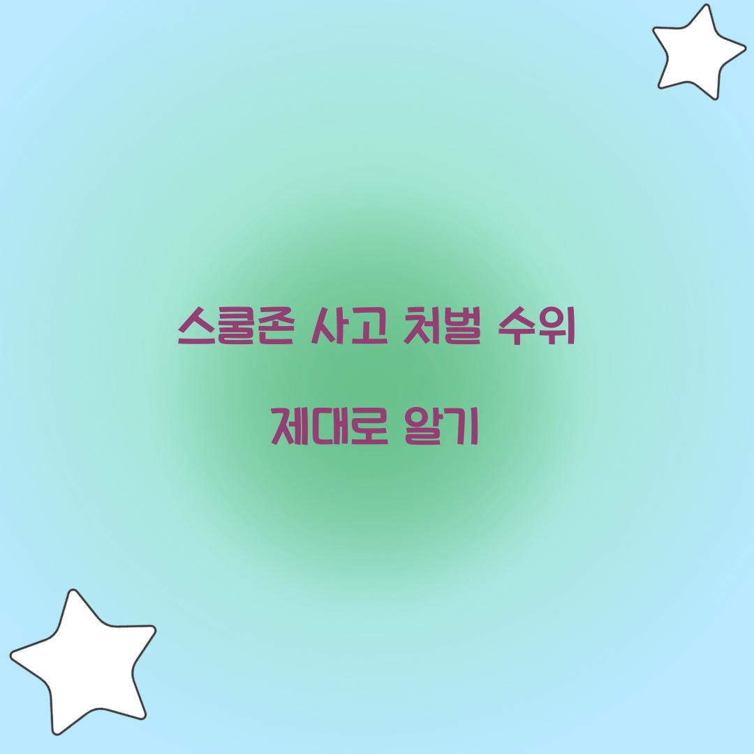 스쿨존 사고 처벌 수위