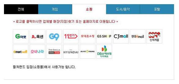 컬쳐랜드 문화상품권 사용처