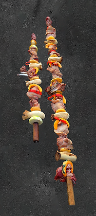 (좌) 흑돼지 왕꼬치