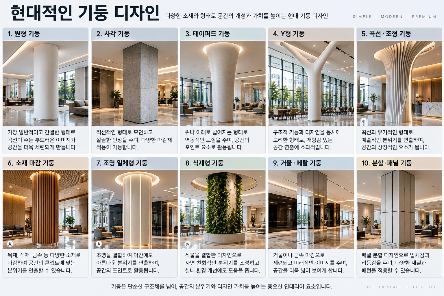 현대적인 기둥 디자인