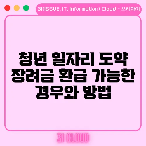 청년 일자리 도약 장려금 환급 가능한 경우와 방법