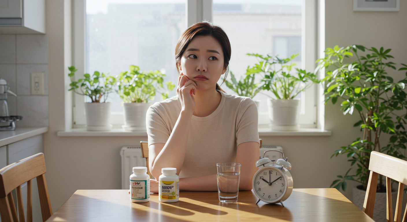 비타민 공복 섭취 vs 식후 복용 비교, 섭취 타이밍 고민 이미지