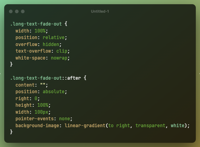 css Fade Out text