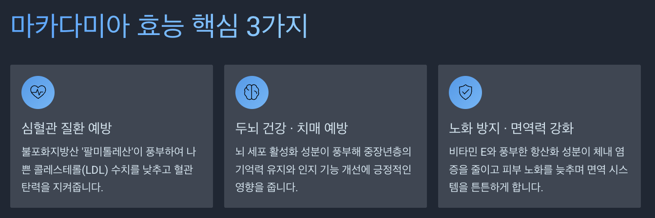 마카다미아의 효능