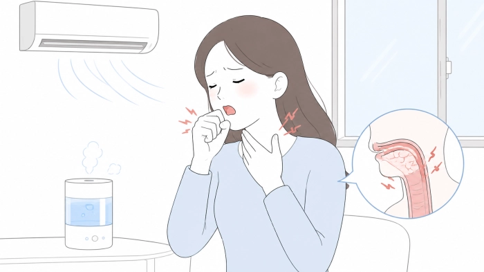 목이 간질간질하고 마른기침이 납니다