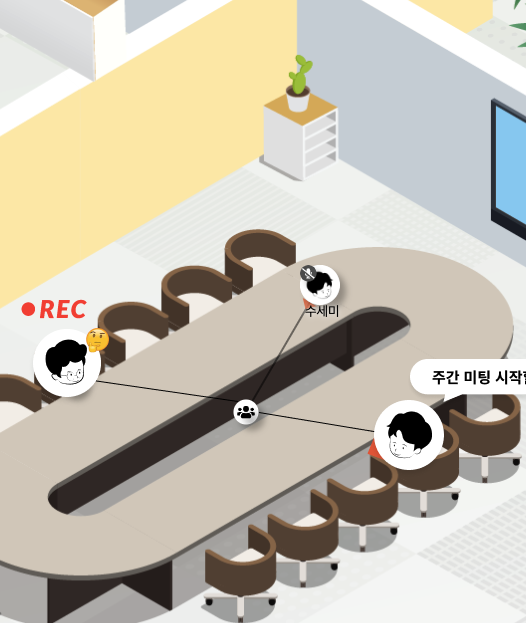 같은 위치로 연동된 데스크탑 오비스와 스마트폰 오비스