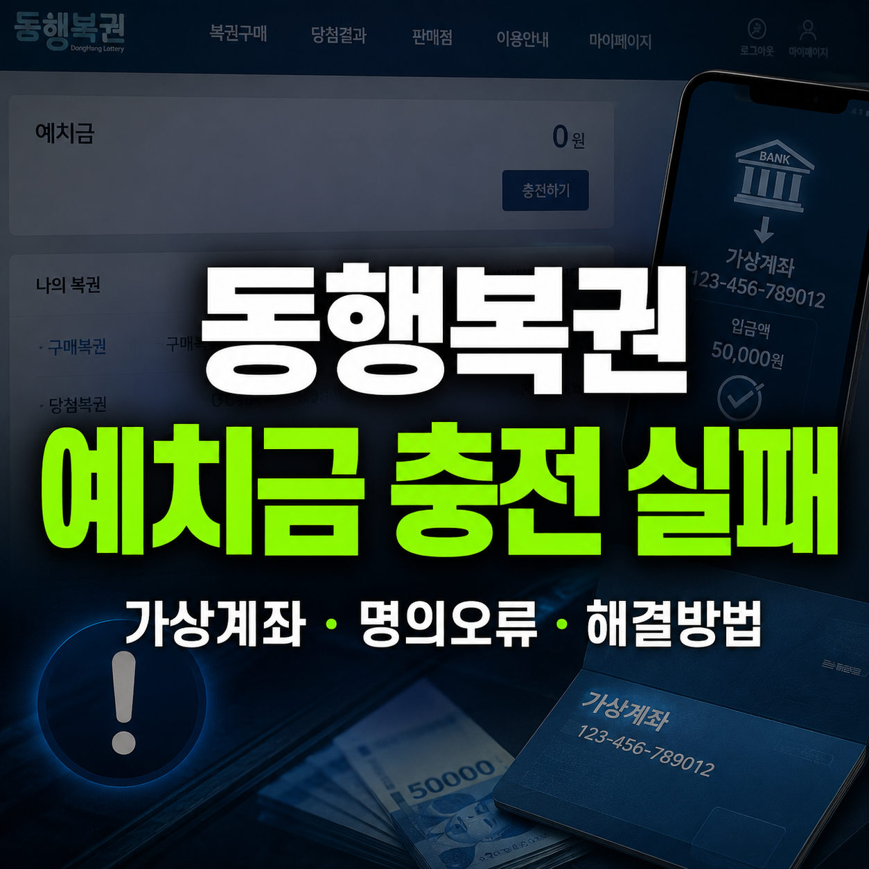 동행복권 예치금 충전 안됨