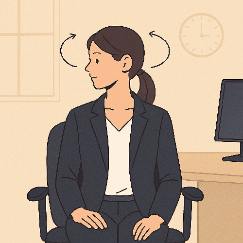 목 좌우 천천히 회전 (5회씩 반복)