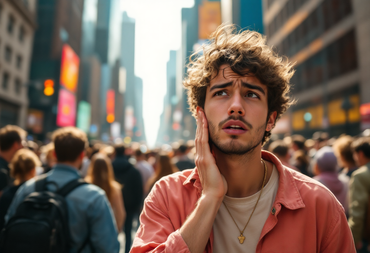 공황장애로 힘들어 하는 남자 모습