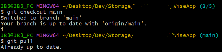 git pull 실행 결과