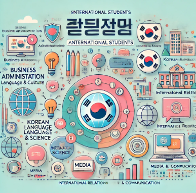 한국 대학교에서 유학생들이 가장 많이 선택하는 전공 관련 사진