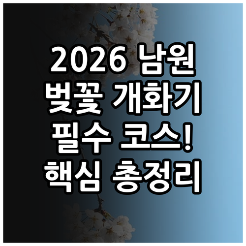 2026 남원 요천변 벚꽃 개화 시기..