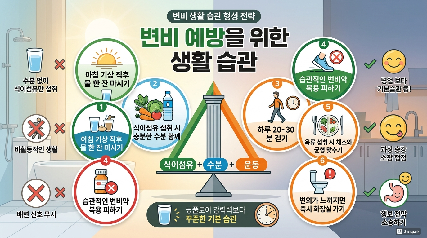 변비 예방을 위한 생활 습관