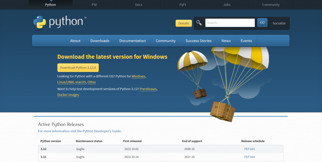 파이썬 다운로드