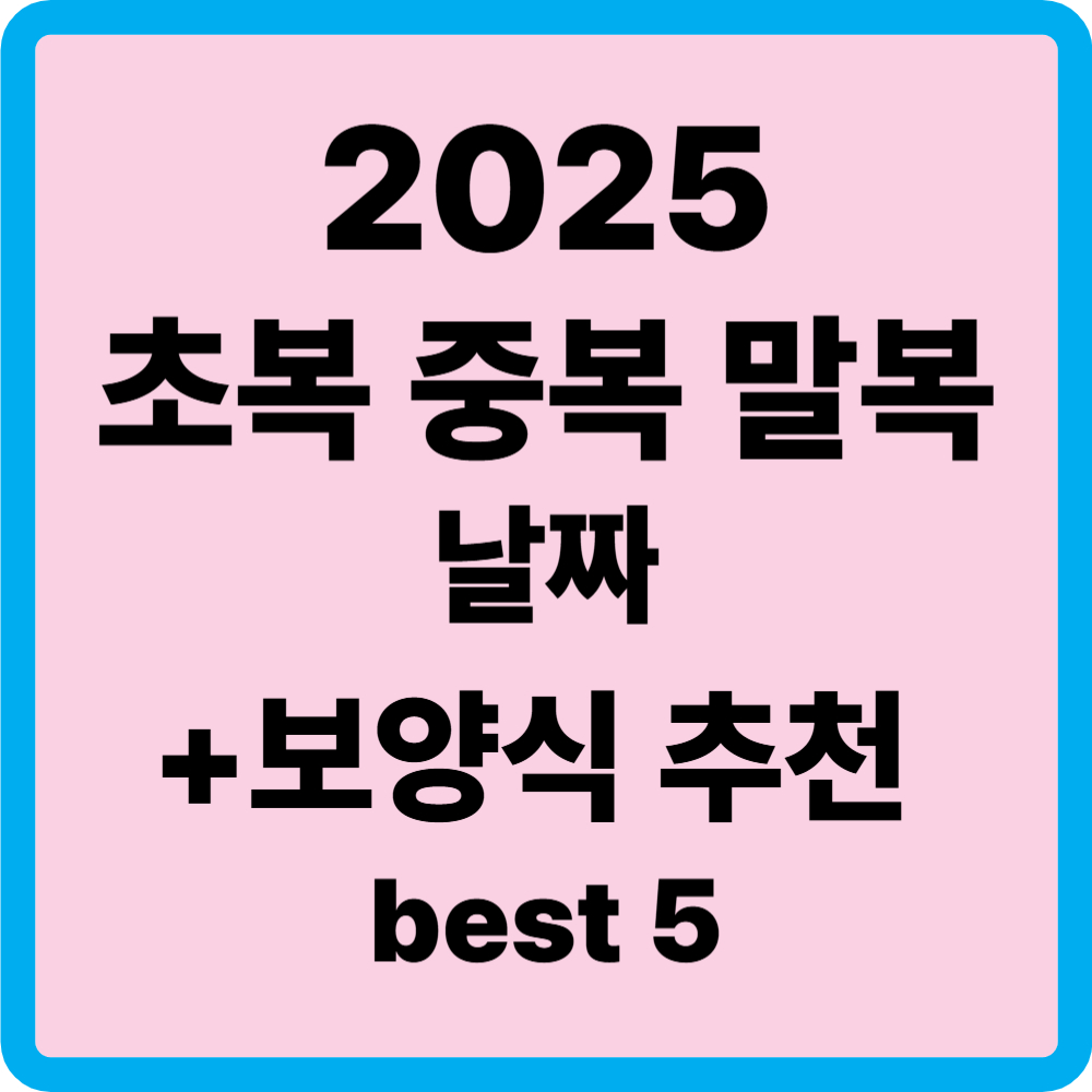 2025 초복 중복 말복