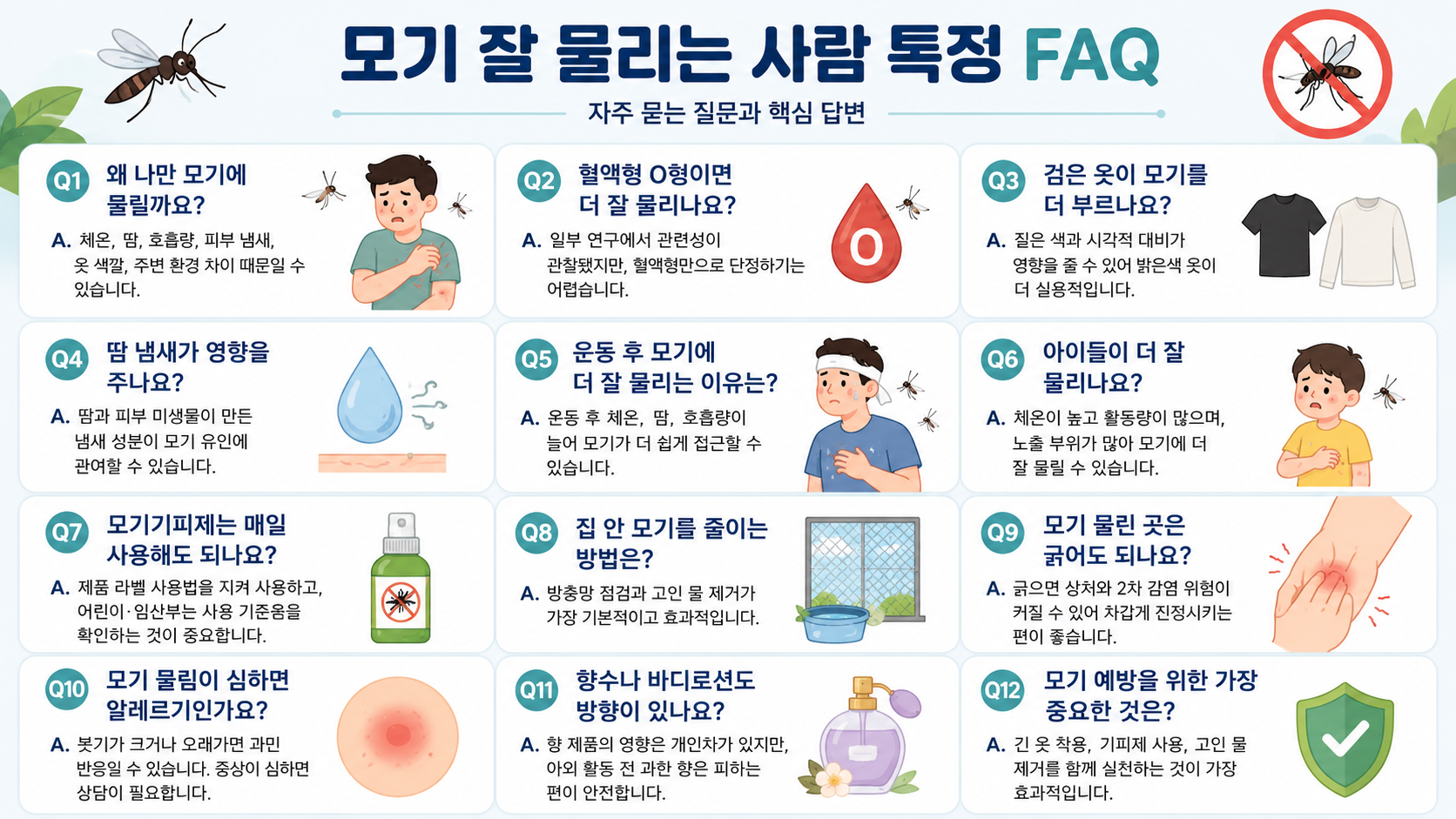 모기 잘 물리는 사람 특징, 정말 혈액형 때문일까?