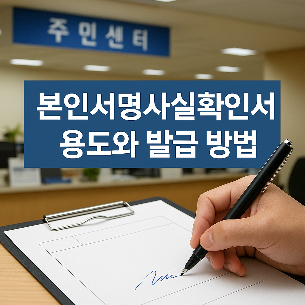 본인서명사실확인서 용도와 발급 방법