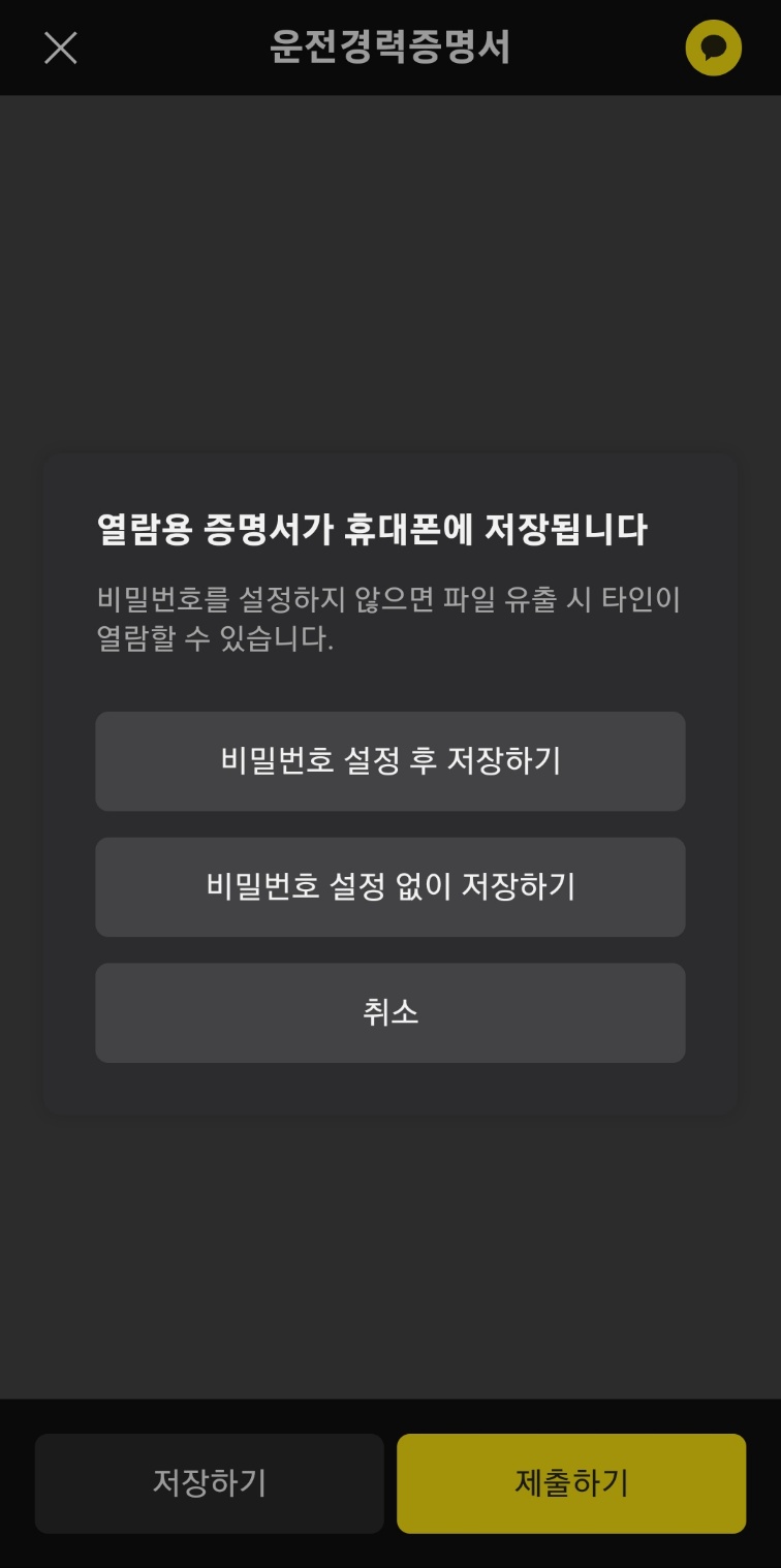 모바일 신분증 카카오톡 발급 화면