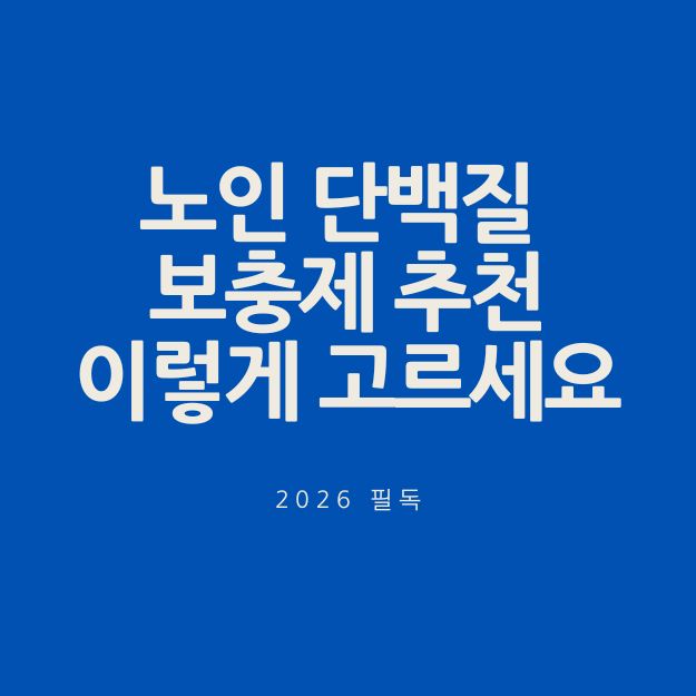 노인 단백질 보충제 추천