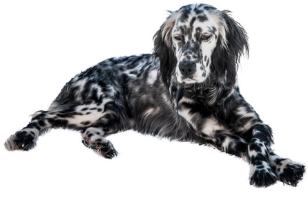 엎드려 있는 잉글리쉬 세터.